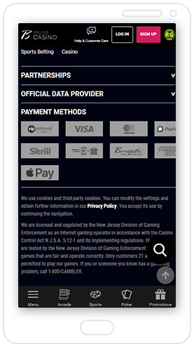 Borgata Payment Methods