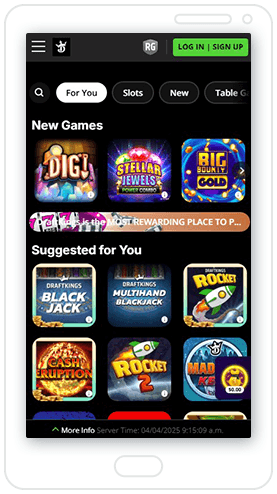 DraftKings Casino Lobby